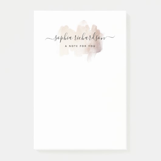 Chic-penseelstreek | Faux Roos Gold on White Post-it® Notes (Voorkant)