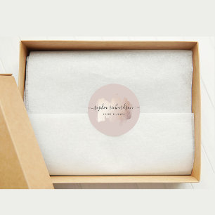 Chic-penseelstreek   Faux Roos Gold op neutraal Ro Ronde Sticker