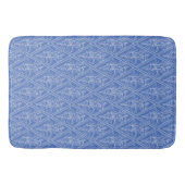 Chic Periwinkle Blue Floral Diamond Pattern Badmat (Voorkant)