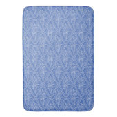 Chic Periwinkle Blue Floral Diamond Pattern Badmat (Voorkant Verticaal)