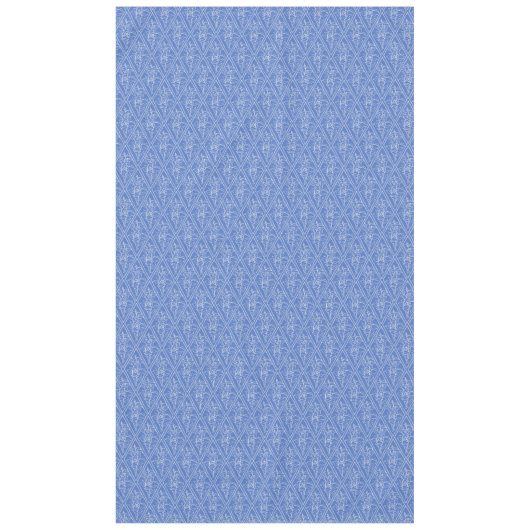 Chic Periwinkle Blue Floral Diamond Pattern Tafelkleed (Voorkant)