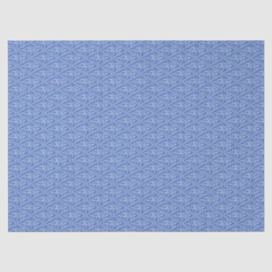 Chic Periwinkle Blue Floral Diamond Pattern Tissuepapier (Voorkant)