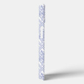 Chic Periwinkle Blue White Floral Diamond Pattern Case-Mate iPhone Case (Achterkant / Rechts)
