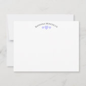 Chic Periwinkle Cracked Hearts Striped Note Card Notitiekaartje (Voorkant)