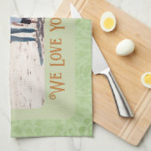 Chic Personalized Photo Text Grandma Gift Green Theedoek (Quarter Fold)
