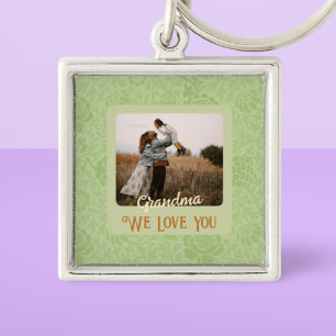 Chic Personalized Photo Text Grandma Gift Sleutelhanger
