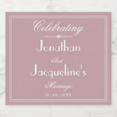 Chic Personalized Wedding Elegant Dusty Pink Cool Sparkling Wijnetiket (Enkel label)