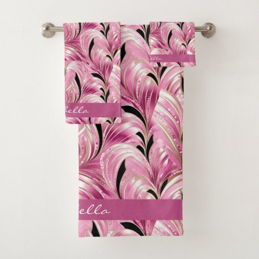 Chic Personnalisé Luxe Rose Glam Motif douche (En situation)