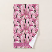 Chic Personnalisé Luxe Rose Glam Motif douche (Serviette à main)