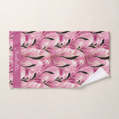 Chic Personnalisé Luxe Rose Glam Motif douche (Serviette à main)