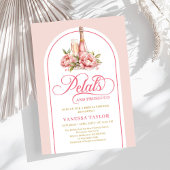 Chic petals and prosecco blush gold shower invite kaart