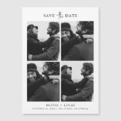 Chic Photo Collage Magnetische bruiloft Bewaar de (Voorkant)