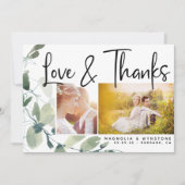Chic Photo Eucalyptus Mariage Carte de remerciemen (Devant)