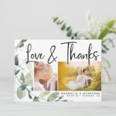 Chic Photo Eucalyptus Mariage Carte de remerciemen (Debout devant)