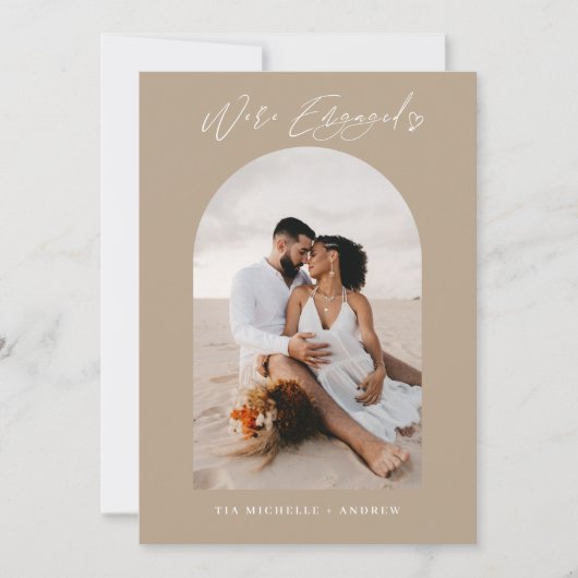 Chic Photo QR Code Mariage Faire-part Fiançailles (Devant)