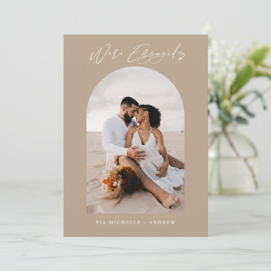 Chic Photo QR Code Mariage Faire-part Fiançailles (Debout devant)