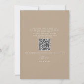 Chic Photo QR Code Mariage Faire-part Fiançailles (Dos)