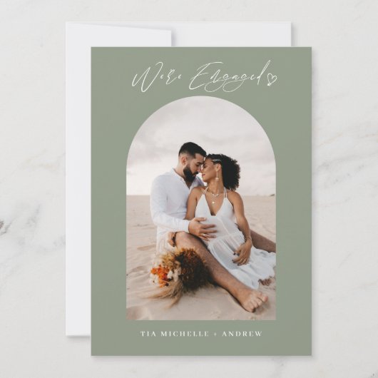 Chic Photo QR Code Mariage Faire-part Fiançailles (Devant)