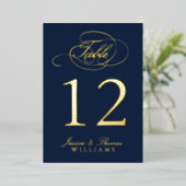 Chic Photo Real Foil Pressé Numéro de table Cartes (Debout devant)