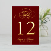 Chic Photo Real Foil Pressé Numéro de table Cartes (Debout devant)