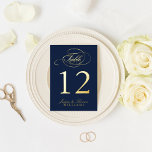 Chic Photo Real Foil Pressé Numéro de table Cartes<br><div class="desc">Ces cartes de numéro de table sont équipées d'une typographie de police de script de calligraphie manuscrite chic dans une finition en papier d'aluminium pressée avec de l'espace sur le dos pour télécharger une photo de votre choix. Changez facilement la photo, les noms et le numéro de table pour personnaliser...</div>