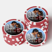 Chic Photo Script Wedding Sla de datum op Poker Chips (Opstapeling)