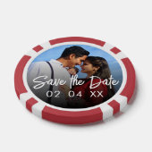 Chic Photo Script Wedding Sla de datum op Poker Chips (Enkel)
