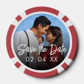 Chic Photo Script Wedding Sla de datum op Poker Chips (Achterkant)