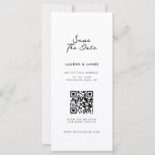 Chic Photo Strip Wedding QR-code Bewaar de datum (Achterkant)