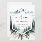 Chic Pine Mountain bruiloft Save The Date (Voorkant / Achterkant)