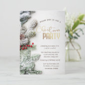 Chic Pine Tree Branches Sneeuwkerstbedrijf I Kaart (Staand voorkant)