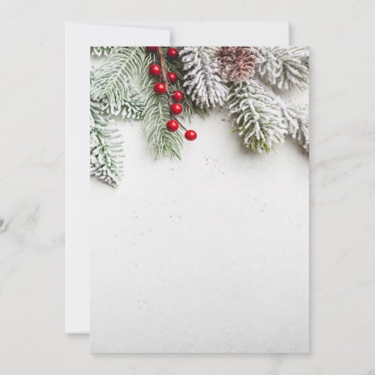Chic Pine Tree Branches Sneeuwkerstbedrijf I Kaart (Achterkant)