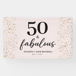 Chic Pink 50 en fantastische 50e verjaardag Spandoek