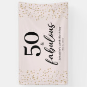 Chic Pink 50 en fantastische 50e verjaardag Spandoek (Verticaal)