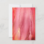 Chic Pink Art RSVP Wedding Response Kaart (Achterkant)