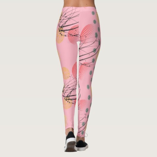 Chic Pink Atomic Vortex Pattern Leggings (Achterkant)