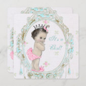 Chic Pink Baby shower Kaart (Voorkant / Achterkant)