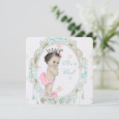 Chic Pink Baby shower Kaart (Staand voorkant)