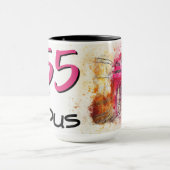  Chic Pink Bicycle 55 en Fabulous Birthday Mok (Midden)