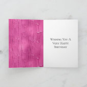 Chic Pink Cake Frosting Verjaardag Kaart (Binnen)