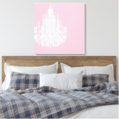 Chic Pink Chandelier Canvas Afdruk (Insitu (Slaapkamer))