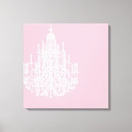 Chic Pink Chandelier Canvas Afdruk (Voorkant)