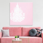 Chic Pink Chandelier Canvas Afdruk (Insitu (Woonkamer))