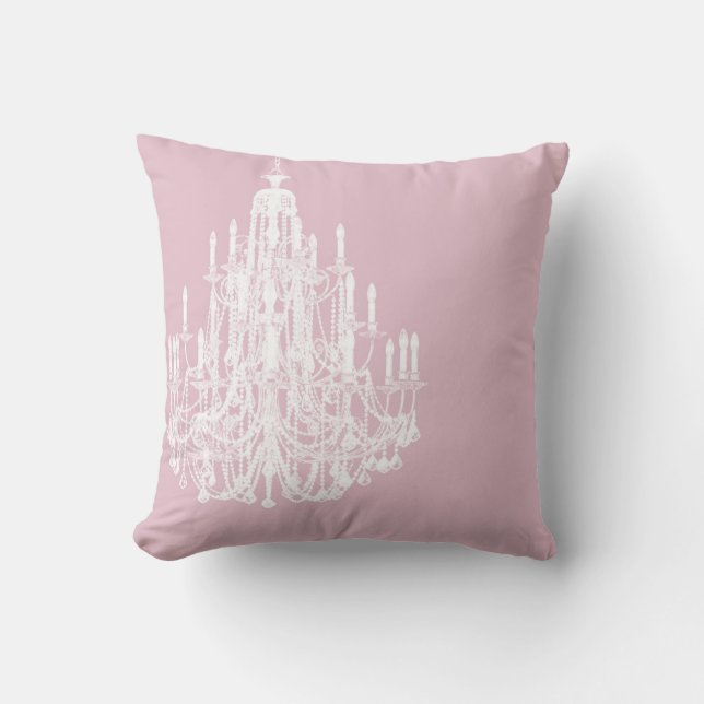 Chic Pink Chandelier Kussen (Voorkant)