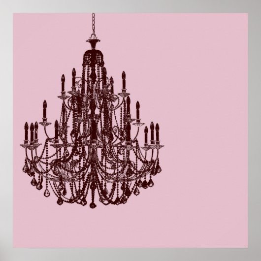 Chic Pink Chandelier Poster (Voorkant)