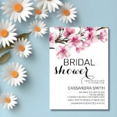 Chic Pink Cherry Blossom Botanisch Vrijgezellenfee Kaart