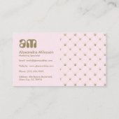 Chic Pink Crown Luxury Visitekaartje (Achterkant)