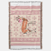 Chic Pink Doe-patterned Christmas  Deken (Voorkant Verticaal)