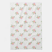 Chic Pink Dog Rozen, getextureerd White Kitchen To Theedoek (Verticaal)