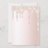 Chic Pink Dripping Glitter Elegant Vrijgezellenfee Kaart (Achterkant)